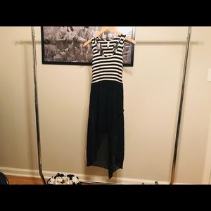 Xhilaration Black and White Striped Dress